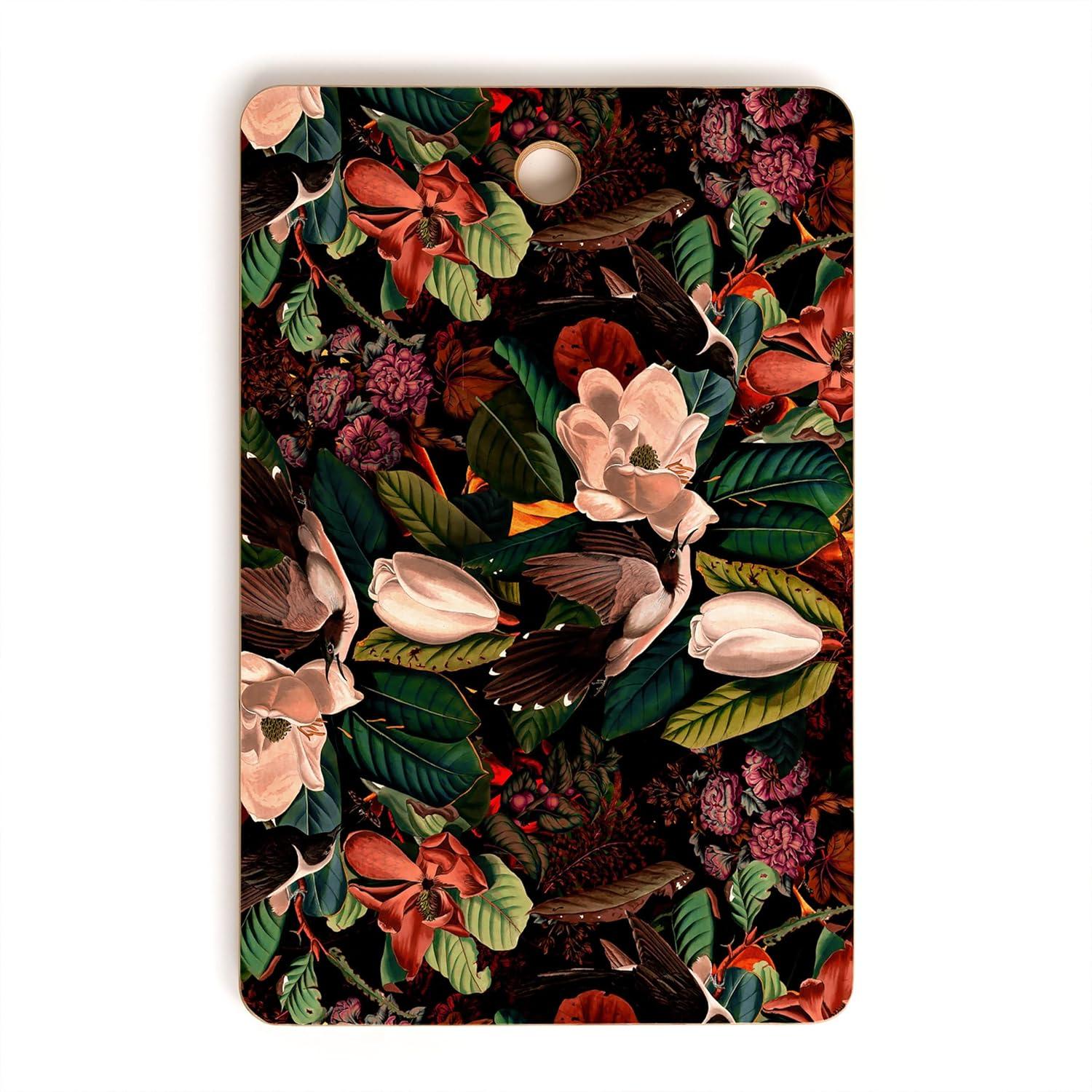 imageSSociety6 Bamboo Cutting Board Kitchen Decor by Burcu Korkmazyurek Unique Cutting Boards for Kitchen 16 x 105 x 05 Summer Botanical Garden IXFloral And Birds XII