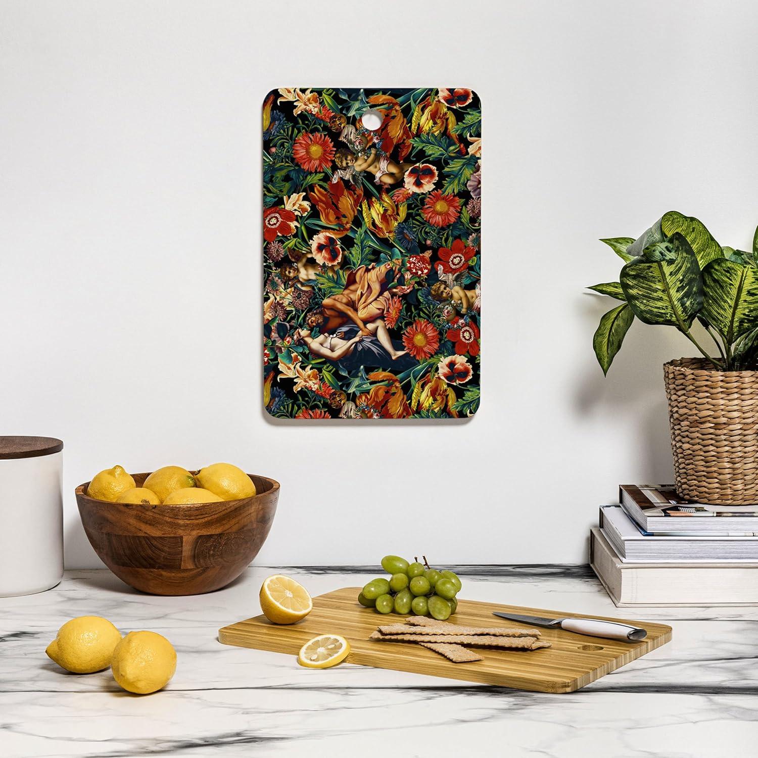 imageSSociety6 Bamboo Cutting Board Kitchen Decor by Burcu Korkmazyurek Unique Cutting Boards for Kitchen 16 x 105 x 05 Summer Botanical Garden IXHera And Zeus Garden