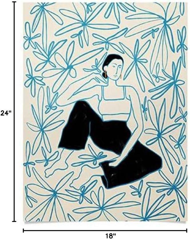 imageSociety6 Calm Woman Poster Wall Art Wall Decor by Sandra Poliakov Smooth Gloss Paper 18 x 24Woman in a Field of Flowers