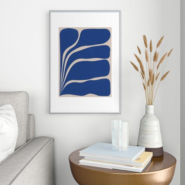imageSociety6 Five Leaf Plant 13 Framed Art Print Modern Wall Decor by Alisa Galitsyna Framed Canvas Work of Art with GalleryQualtity Ink 8 X 10 Modern MapleSilver Metal