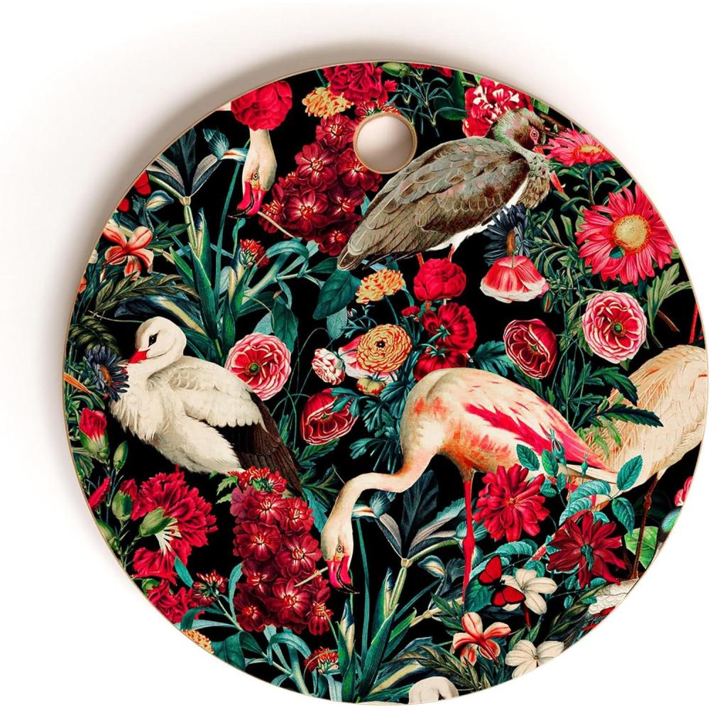 imageSSociety6 Bamboo Cutting Board Kitchen Decor by Burcu Korkmazyurek Unique Cutting Boards for Kitchen 16 x 105 x 05 Summer Botanical Garden IXFloral And Birds XIV
