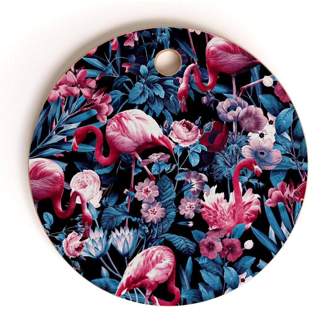 imageSSociety6 Bamboo Cutting Board Kitchen Decor by Burcu Korkmazyurek  Unique Cutting Boards for Kitchen 16 x 105 x 05 Summer Botanical Garden IXFloral And Flamingo VIII