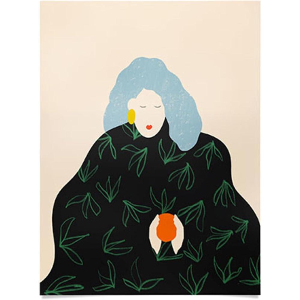 imageSociety6 Calm Woman Poster Wall Art  Wall Decor by Sandra Poliakov  Smooth Gloss Paper 18 x 24Tangerine