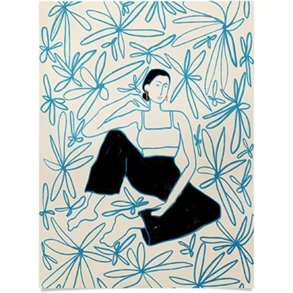 imageSociety6 Calm Woman Poster Wall Art  Wall Decor by Sandra Poliakov  Smooth Gloss Paper 18 x 24Woman in a Field of Flowers