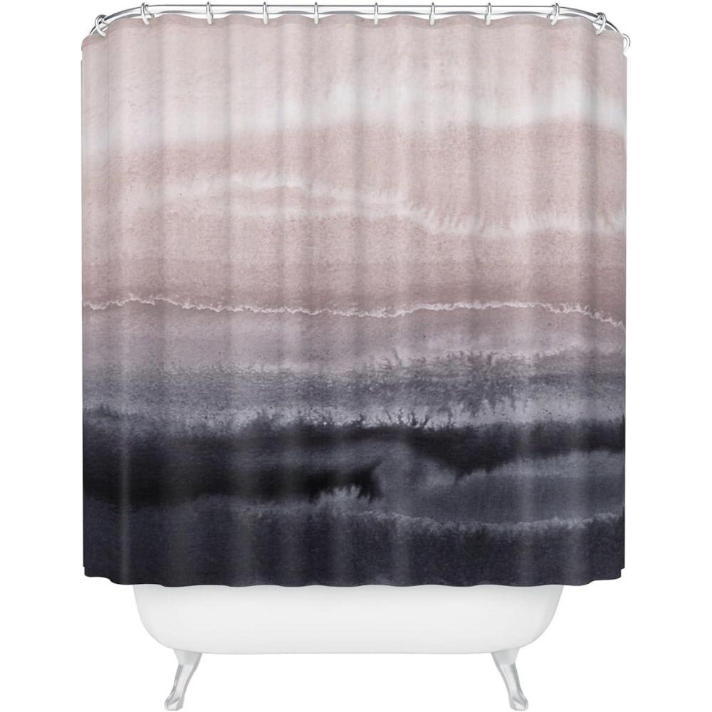 imageSociety6 Shower Curtain  Bathroom Decor by Monika Strigel  Extra Long Fabric Shower Curtains for Bathroom 71 x 74 Within The Tides  Crashing Waves TealWithin the Tides Black Sand