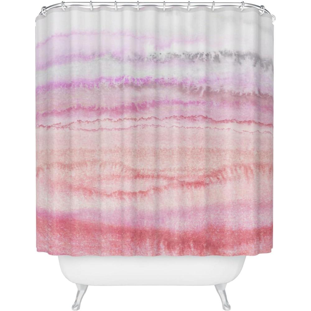 imageSociety6 Shower Curtain  Bathroom Decor by Monika Strigel  Extra Long Fabric Shower Curtains for Bathroom 71 x 74 Within The Tides  Crashing Waves TealWithin the Tides Candy Pink