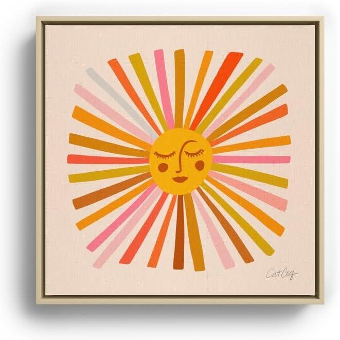 imageSociety6 Sunshine Retro Ochre Palette Canvas Print Modern Wall Art by Cat Coquillette Framed Canvas GalleryQuality Canvas with FadeResistant Ink 10 X 10 WhiteMaple
