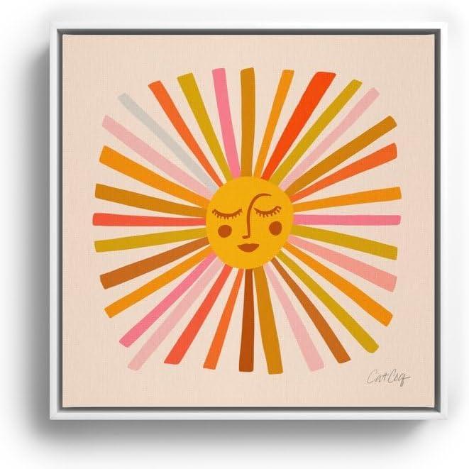 imageSociety6 Sunshine Retro Ochre Palette Canvas Print Modern Wall Art by Cat Coquillette Framed Canvas GalleryQuality Canvas with FadeResistant Ink 10 X 10 WhiteWhite