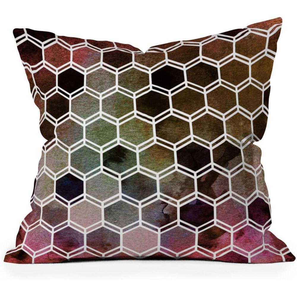 imageSociety6 Throw Pillow with Insert  Home Decor by Monika Strigel  Decorative Accent Pillows for Couch or Bed 20 x 20 Dramaqueen  Indigo MarbleTweezy Dark Nature Red