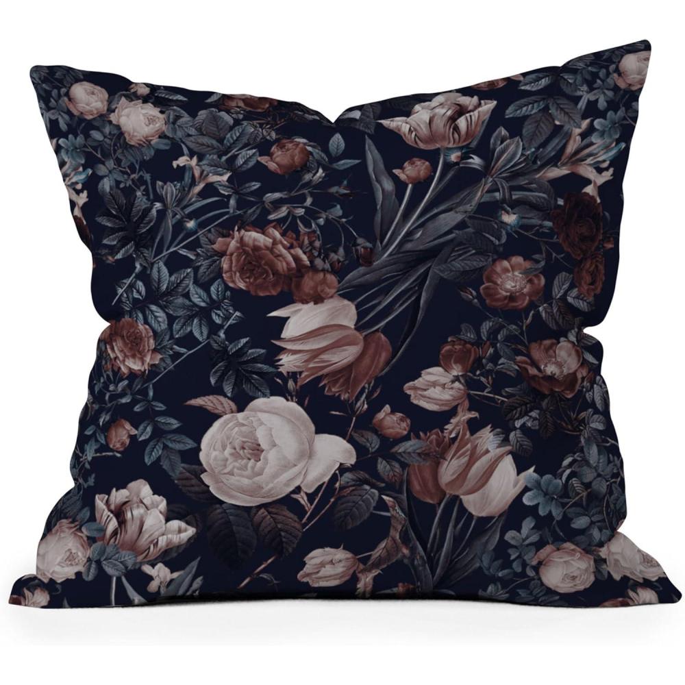imageSociety6 Throw Pillows with Pillow Insert  Home Decor by Burcu Korkmazyurek  Decorative Accent Pillows for Couch or Bed 16 x 16 Summer Botanical Garden VIIINight Forest XXV