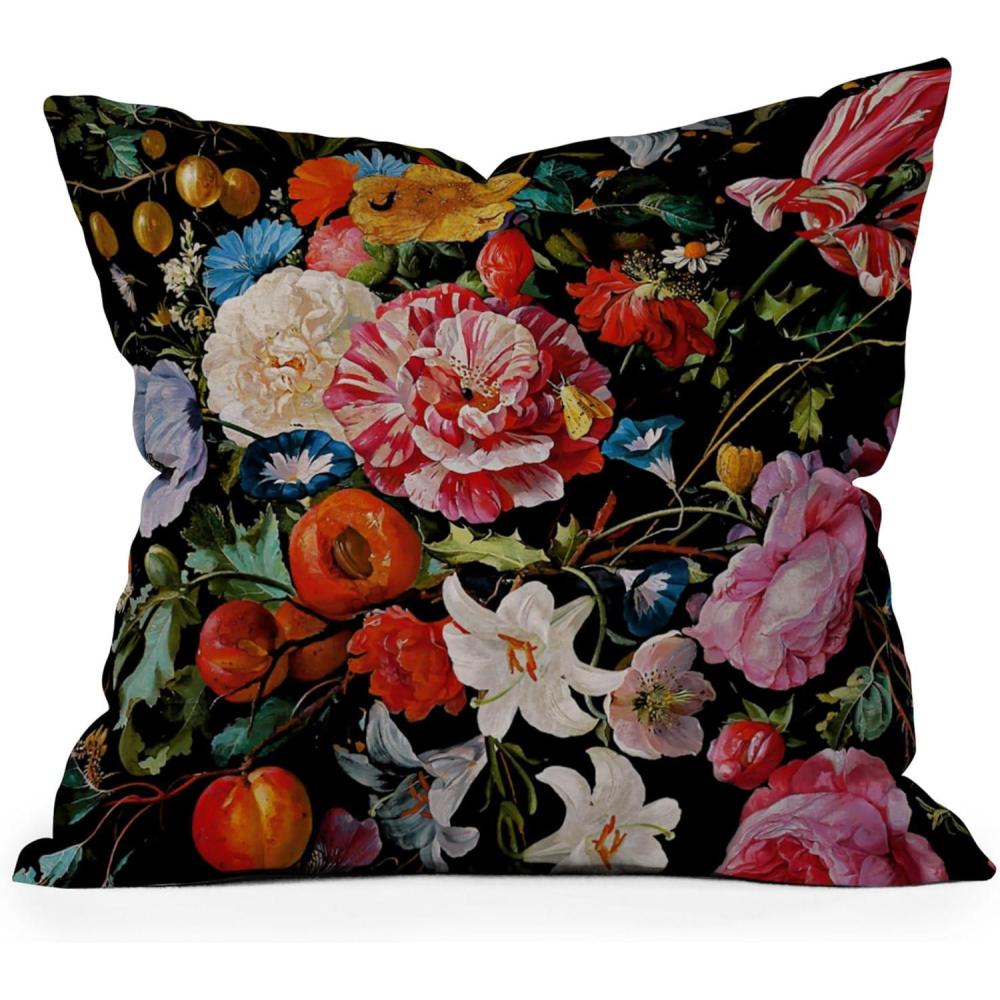 imageSociety6 Throw Pillows with Pillow Insert  Home Decor by Burcu Korkmazyurek  Decorative Accent Pillows for Couch or Bed 16 x 16 Summer Botanical Garden VIIINight Garden XXXVI