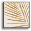 Society6 Metallic Gold Palm Leaf Canvas Print – Modern Wall Art by Modern Tropical – Framed Canvas, Gallery-Quality Canvas with Fade-Resistant Ink, 10 X 10, Walnut(Walnut)