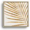 Society6 Metallic Gold Palm Leaf Canvas Print – Modern Wall Art by Modern Tropical – Framed Canvas, Gallery-Quality Canvas with Fade-Resistant Ink, 10 X 10, Walnut(Maple)