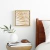 Society6 Metallic Gold Palm Leaf Canvas Print – Modern Wall Art by Modern Tropical – Framed Canvas, Gallery-Quality Canvas with Fade-Resistant Ink, 10 X 10, Walnut(Maple)