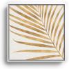 Society6 Metallic Gold Palm Leaf Canvas Print – Modern Wall Art by Modern Tropical – Framed Canvas, Gallery-Quality Canvas with Fade-Resistant Ink, 10 X 10, Walnut(White)