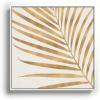Society6 Metallic Gold Palm Leaf Canvas Print – Modern Wall Art by Modern Tropical – Framed Canvas, Gallery-Quality Canvas with Fade-Resistant Ink, 10 X 10, Walnut(White)