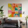 Society6 Mid Mod Summer Checkers by Ana Rut Bre Fine Art-Wood Wall Art (3′ x 3′)(Wood)