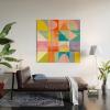 Society6 Mid Mod Summer Checkers by Ana Rut Bre Fine Art-Wood Wall Art (3′ x 3′)(Wood)