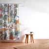 Society6 Shower Curtain – Bathroom Decor by Burcu Korkmazyurek – Extra Long Fabric Shower Curtains for Bathroom, 71″ x 74″, Floral and Birds III(Cat and Floral Pattern III)