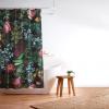 Society6 Shower Curtain – Bathroom Decor by Burcu Korkmazyurek – Extra Long Fabric Shower Curtains for Bathroom, 71″ x 74″, Floral and Birds III(Floral Jungle)