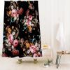 Society6 Shower Curtain – Bathroom Decor by Burcu Korkmazyurek – Extra Long Fabric Shower Curtains for Bathroom, 71″ x 74″, Floral and Birds III(Midnight Garden IV)