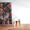 Society6 Shower Curtain – Bathroom Decor by Burcu Korkmazyurek – Extra Long Fabric Shower Curtains for Bathroom, 71″ x 74″, Floral and Birds III(Night Garden XXXVI)