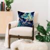 Society6 Throw Pillow with Insert – Home Decor by Monika Strigel – Decorative Accent Pillows for Couch or Bed, 20” x 20”, Dramaqueen – Indigo Marble(Dramaqueen – Gold Indigo Marble)