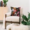 Society6 Throw Pillows with Pillow Insert – Home Decor by Burcu Korkmazyurek – Decorative Accent Pillows for Couch or Bed, 16” x 16”, Summer Botanical Garden VIII(Night Garden XXXVI)