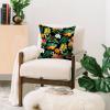 Society6 Throw Pillows with Pillow Insert – Home Decor by Burcu Korkmazyurek – Decorative Accent Pillows for Couch or Bed, 16” x 16”, Summer Botanical Garden VIII(Fruit and Floral Pattern)