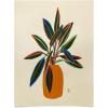 Society6 Calm Woman Poster Wall Art – Wall Decor by Sandra Poliakov – Smooth Gloss Paper, 18″ x 24″(Plant With Colourful Leaves)