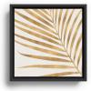 Society6 Metallic Gold Palm Leaf Canvas Print – Modern Wall Art by Modern Tropical – Framed Canvas, Gallery-Quality Canvas with Fade-Resistant Ink, 10 X 10, Walnut(Black)