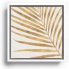 Society6 Metallic Gold Palm Leaf Canvas Print – Modern Wall Art by Modern Tropical – Framed Canvas, Gallery-Quality Canvas with Fade-Resistant Ink, 10 X 10, Walnut(White)