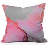 Society6 Throw Pillow with Insert – Home Decor by Monika Strigel – Decorative Accent Pillows for Couch or Bed, 20” x 20”, Dramaqueen – Indigo Marble(Better Together Pink Ink)