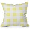 Society6 Throw Pillow with Insert – Home Decor by Monika Strigel – Decorative Accent Pillows for Couch or Bed, 20” x 20”, Dramaqueen – Indigo Marble(Gingham – Sunny Yellow)