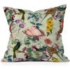 Society6 Throw Pillows with Pillow Insert – Home Decor by Burcu Korkmazyurek – Decorative Accent Pillows for Couch or Bed, 18” x 18”, Exotic Garden-Night XXI(Floral and Birds VII)