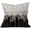 Society6 Throw Pillows with Pillow Insert – Home Decor by Elisabeth Fredriksson – Decorative Accent Pillows for Couch or Bed, 16” x 16”, Soft Blue Hexagons(Charcoal Hexagons)