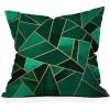 Society6 Throw Pillows with Pillow Insert – Home Decor by Elisabeth Fredriksson – Decorative Accent Pillows for Couch or Bed, 16” x 16”, Soft Blue Hexagons(Emerald and Copper)