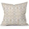 Society6 Throw Pillows with Pillow Insert – Home Decor by Elisabeth Fredriksson – Decorative Accent Pillows for Couch or Bed, 16” x 16”, Soft Blue Hexagons(Golden Geo 2)
