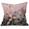 Society6 Throw Pillows with Pillow Insert – Home Decor by Elisabeth Fredriksson – Decorative Accent Pillows for Couch or Bed, 16” x 16”, Soft Blue Hexagons(Pink Grey Gradient Cubes 2)