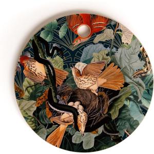 SSociety6 Bamboo Cutting Board- Kitchen Decor by Burcu Korkmazyurek – Unique Cutting Boards for Kitchen, 16″ x 10.5″ x 0.5″, Summer Botanical Garden IX(Birds And Snakes)