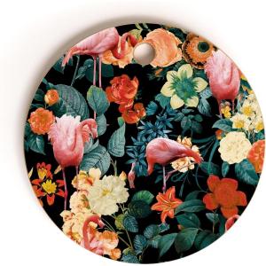 SSociety6 Bamboo Cutting Board- Kitchen Decor by Burcu Korkmazyurek – Unique Cutting Boards for Kitchen, 16″ x 10.5″ x 0.5″, Summer Botanical Garden IX(Floral And Flamingo II)