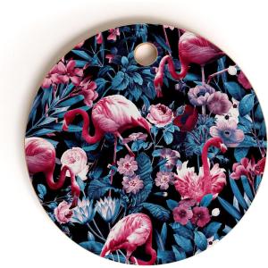 SSociety6 Bamboo Cutting Board- Kitchen Decor by Burcu Korkmazyurek – Unique Cutting Boards for Kitchen, 16″ x 10.5″ x 0.5″, Summer Botanical Garden IX(Floral And Flamingo VIII)