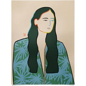 Society6 Calm Woman Poster Wall Art – Wall Decor by Sandra Poliakov – Smooth Gloss Paper, 18″ x 24″(Girl in Love)