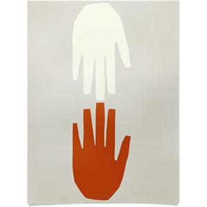 Society6 Calm Woman Poster Wall Art – Wall Decor by Sandra Poliakov – Smooth Gloss Paper, 18″ x 24″(Holding Hands)