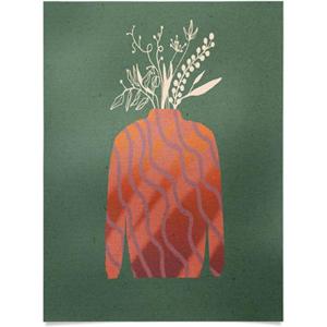 Society6 Calm Woman Poster Wall Art – Wall Decor by Sandra Poliakov – Smooth Gloss Paper, 18″ x 24″(Octavia)