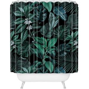 Society6 Shower Curtain – Bathroom Decor by Burcu Korkmazyurek – Extra Long Fabric Shower Curtains for Bathroom, 71″ x 74″, Floral and Birds III(Tropical Garden)