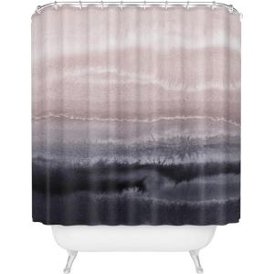 Society6 Shower Curtain – Bathroom Decor by Monika Strigel – Extra Long Fabric Shower Curtains for Bathroom, 71″ x 74″, Within The Tides – Crashing Waves Teal(Within the Tides Black Sand)