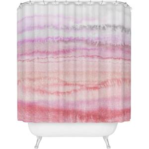 Society6 Shower Curtain – Bathroom Decor by Monika Strigel – Extra Long Fabric Shower Curtains for Bathroom, 71″ x 74″, Within The Tides – Crashing Waves Teal(Within the Tides Candy Pink)
