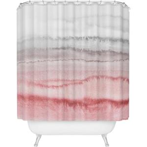 Society6 Shower Curtain – Bathroom Decor by Monika Strigel – Extra Long Fabric Shower Curtains for Bathroom, 71″ x 74″, Within The Tides – Crashing Waves Teal(Within the Tides – Rose to Grey)