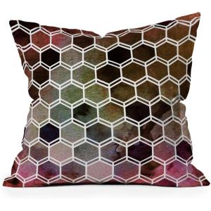 Society6 Throw Pillow with Insert – Home Decor by Monika Strigel – Decorative Accent Pillows for Couch or Bed, 20” x 20”, Dramaqueen – Indigo Marble(Tweezy Dark Nature Red)